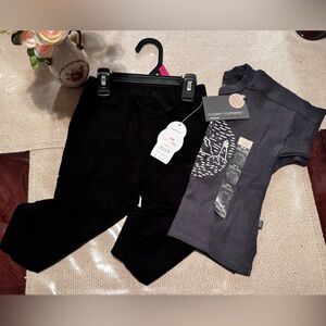 Bay boy Black pants and Gray t-shirt sz 18m